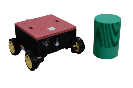 The BirdsEye rover and its green cylindrical target