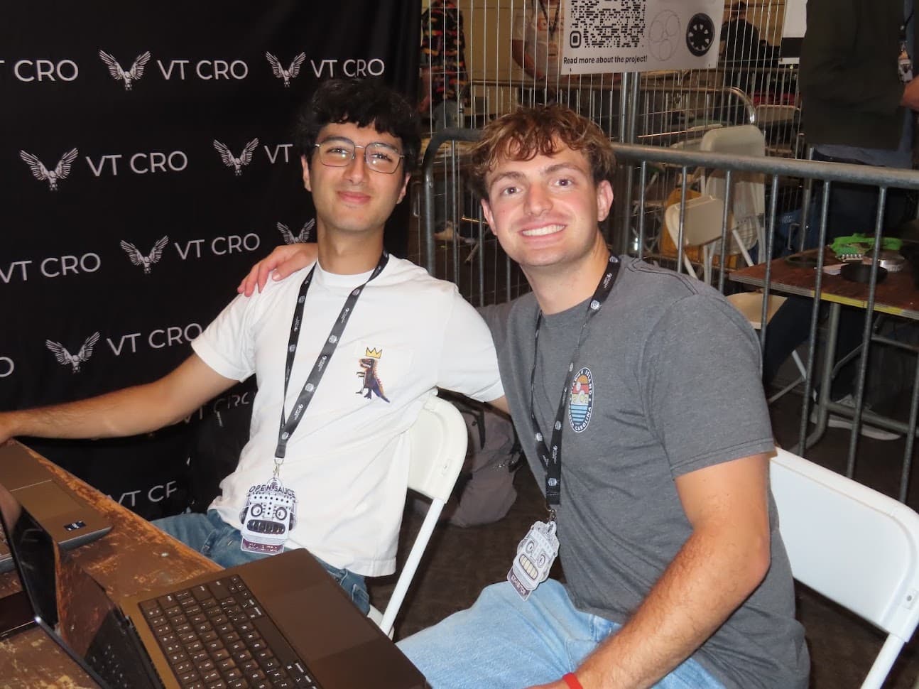 Running the WorkCell demo station in front of the VT CRO backdrop at OpenSauce 2026