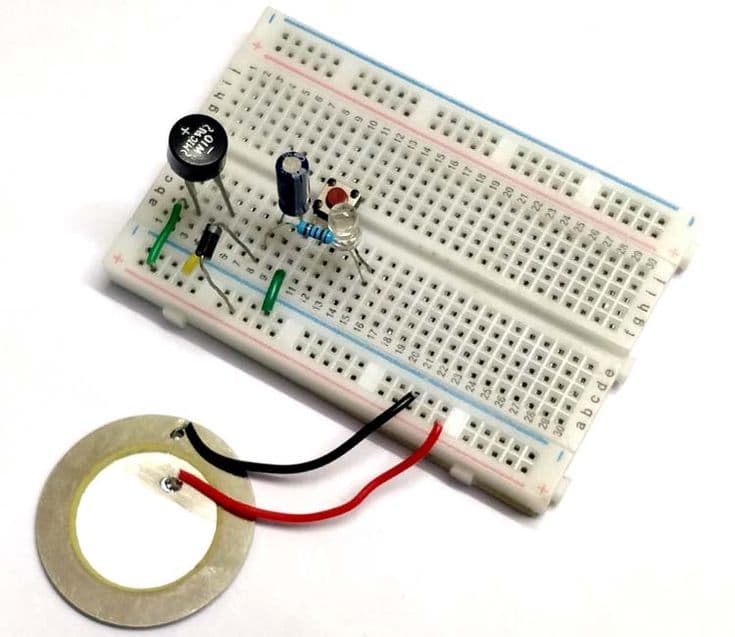 The PCA Framework measurement circuit built on a breadboard